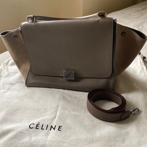 CELINE Taupe Medium Trapeze Bag